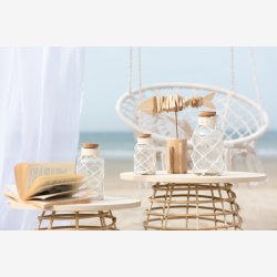 J-Line - St m. to runde sideborde i tr 50/40x50/45cm, Natur