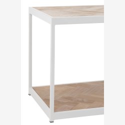 J-Line - Tyndt sofabord m. Sildebens mnster 150x44,5x40cm, Natur og Hvid