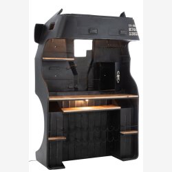 J-Line - Bar m/US Army lastbil design 220x69x148cm, Sort