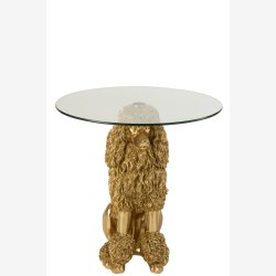 J-Line - Puddel sidebord m/glas bordplade 62x60x60cm, Guld
