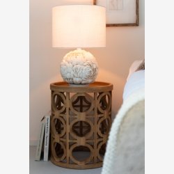 J-Line - Sidebord m/hulmnster 40x49x40cm, Natur