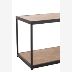 J-Line - rektangulrt sofabord i sildebens mnster 150x44,5x40cm, Natur/Sort