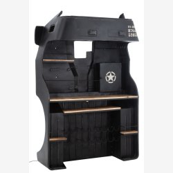 J-Line - Bar m/US Army lastbil design 220x69x148cm, Sort