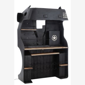 J-Line - Bar m/US Army lastbil design 220x69x148cm, Sort