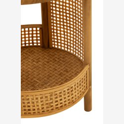 J-Line - Sidebord i bambus og rattan flet 40x49,5x40cm, Natur