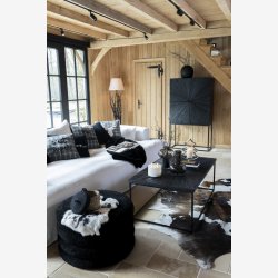 J-Line - Rektangel sofabord i tr og metal 120,5x47x70cm, Sort