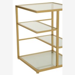 J-Line - Sidebord m/glashylder metal H: 51,5 B: 40 D: 40 cm. Guld