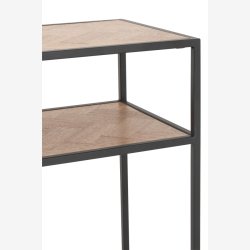 J-Line - Konsolbord i sildebens mnster m/en hylde 100x85x35cm, Natur/Sort