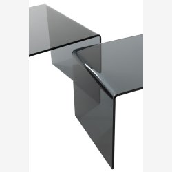 J-Line - St m/2 sideborde i glas 65x46,5x65cm, Sort