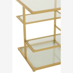 J-Line - Sidebord m/glashylder metal H: 51,5 B: 40 D: 40 cm. Guld