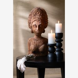 J-Line - Rundt sofabord i mango tr 80x34x80cm, Sort