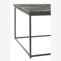 J-Line - Rektangel sofabord i tr og metal 120,5x47x70cm, Sort
