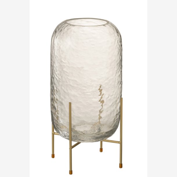 J-Line - Vase/Hurricane p stativ glas/metal H: 37 : 19,5 cm. 