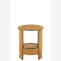 J-Line - Sidebord i bambus og rattan flet 40x49,5x40cm, Natur