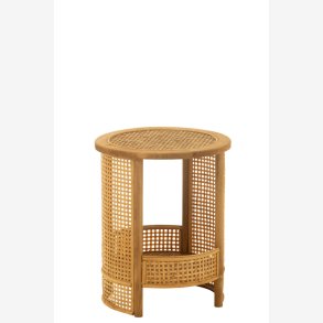 J-Line - Sidebord i bambus og rattan flet 40x49,5x40cm, Natur