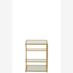 J-Line - Sidebord m/glashylder metal H: 51,5 B: 40 D: 40 cm. Guld