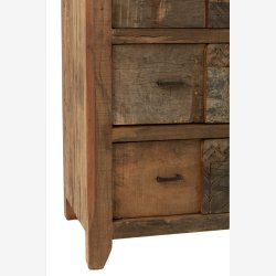 J-Line - Kommode m. 2 skuffer i rustik tr 100x95x50cm, Natur