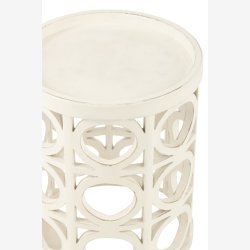 J-Line - Sidebord tr m/hulmnster 40x50cm, Hvid