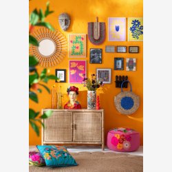 J-Line - Vase m/sommerfugle Porceln multi H: 30 : 14 cm. 