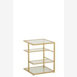 J-Line - Sidebord m/glashylder metal H: 51,5 B: 40 D: 40 cm. Guld