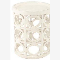 J-Line - Sidebord tr m/hulmnster 40x50cm, Hvid