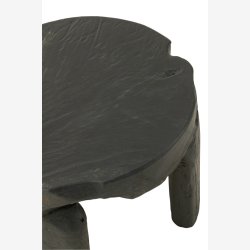 J-Line - St m. To sideborde i massivt teak tr 50x35/28, Sort