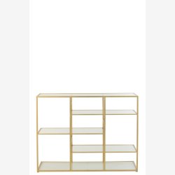 J-Line - Konsolbord m/glashylder metal/glas B: 120 H: 91 D: 40 cm, Guld 