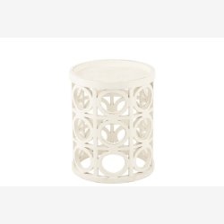 J-Line - Sidebord tr m/hulmnster 40x50cm, Hvid