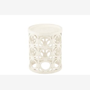 J-Line - Sidebord tr m/hulmnster 40x50cm, Hvid