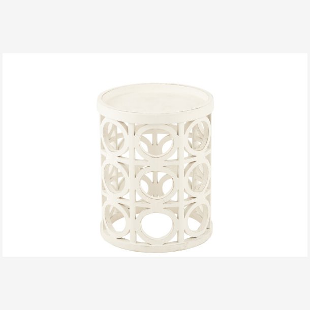 J-Line - Sidebord tr m/hulmnster 40x50cm, Hvid