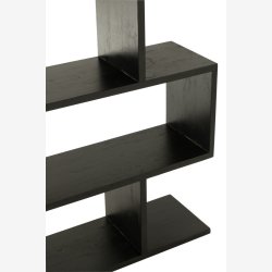 J-Line - Asymmetrisk reol i mango tr 120x180x30cm, Sort