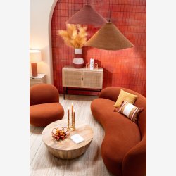 J-Line - Sofabord i massivt mango tr 88,5x32x88,5cm, Natur