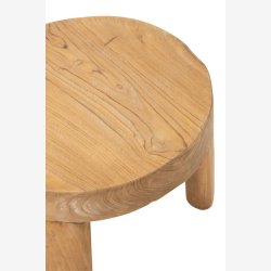 J-Line - St m. Runde sideborde i massivt tr 50x35/28cm, Natur