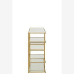 J-Line - Konsolbord m/glashylder metal/glas B: 120 H: 91 D: 40 cm, Guld 
