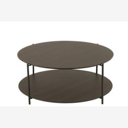 J-Line - Sofabord i tr og metal 93x38cm, Mrke Brun