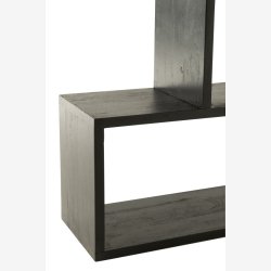 J-Line - Asymmetrisk reol i mango tr 120x180x30cm, Sort