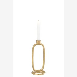 J-Line - Lysestage T/Kronelys aflang Aluminium Guld H: 24cm. 