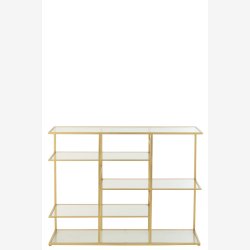 J-Line - Konsolbord m/glashylder metal/glas B: 120 H: 91 D: 40 cm, Guld 