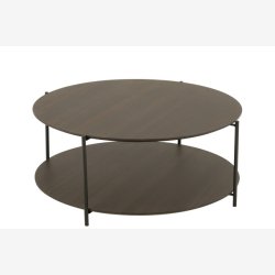 J-Line - Sofabord i tr og metal 93x38cm, Mrke Brun