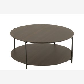 J-Line - Sofabord i tr og metal 93x38cm, Mrke Brun