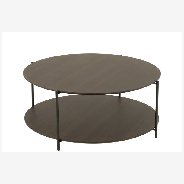 J-Line - Sofabord i tr og metal 93x38cm, Mrke Brun