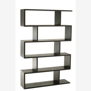 J-Line - Asymmetrisk reol i mango tr 120x180x30cm, Sort