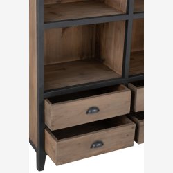 J-Line - Reol m/6 skuffer 160x200x40cm, Natur og Sort