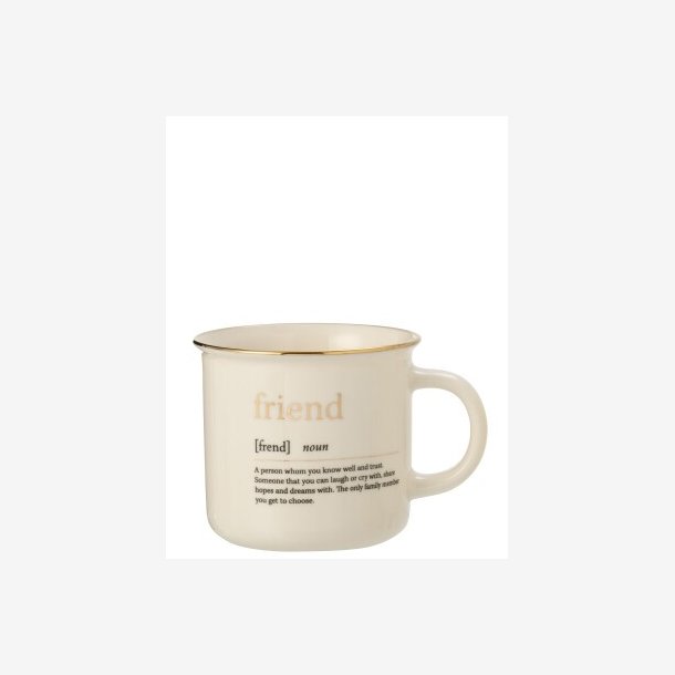 J-Line - Krus m/tekst FRIENDS keramik Hvid 9x9,5cm