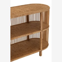 J-Line - Konsolbord m. to hylder i flettet bambus 121x72x41cm, Natur
