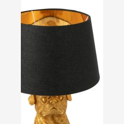 J-Line - Lampe m/hunde figur poly "guld" H: 52 B: 36cm. 