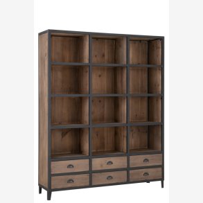 J-Line - Reol m/6 skuffer 160x200x40cm, Natur og Sort