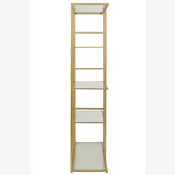 J-Line - Reol m/glashylder metal/glas B: 120 H: 180 D: 40cm, Guld