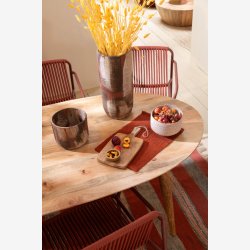 J-Line - Ovalt spisebord i mango tr 200x85x101cm, Natur