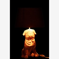 J-Line - Lampe m/hunde figur poly "guld" H: 52 B: 36cm. 
